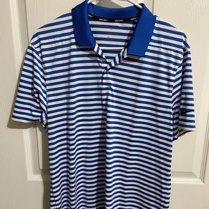 NIKE Golf Dry Fit Striped Collared Shirt (medium)